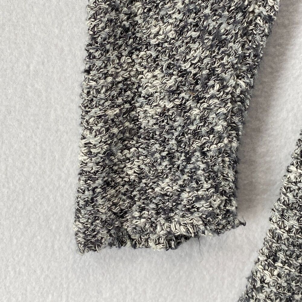 EILEEN FISHER Cardigan M Cotton Blend Marled Shawl Open Front Long Sleeve Gray - Picture 6 of 15